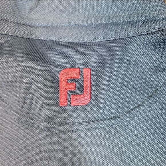FootJoy Men's Golf Shirt Size L Blue Performance Polo With Pink Chest Pocket - Picture 8 of 13